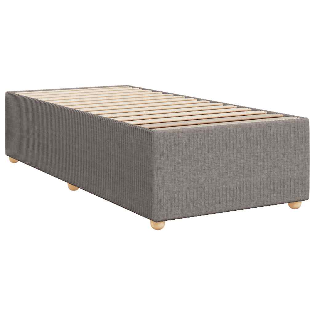 Κρεβάτι Boxspring με Στρώμα Taupe 90x200 εκ. Υφασμάτινο - Pakobazaar