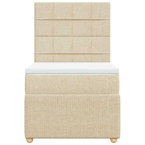 Κρεβάτι Boxspring με Στρώμα Κρεμ 90x200 εκ.Υφασμάτινο