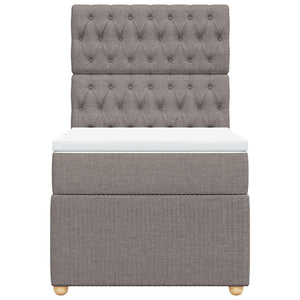 Κρεβάτι Boxspring με Στρώμα Taupe 90x200 εκ. Υφασμάτινο - Pakobazaar