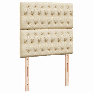 Κρεβάτι Boxspring με Στρώμα Κρεμ 90x200 εκ.Υφασμάτινο - Pakobazaar