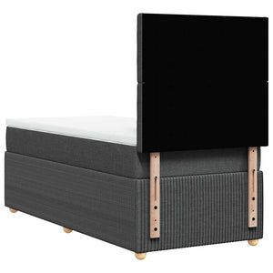 Κρεβάτι Boxspring με Στρώμα Σκούρο Γκρι 90x200 εκ. Υφασμάτινο - Pakobazaar