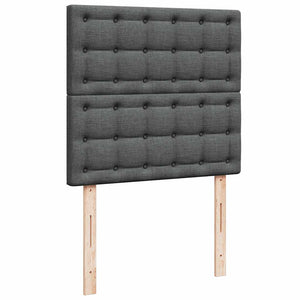 Κρεβάτι Boxspring με Στρώμα Σκούρο Γκρι 90x200 εκ. Υφασμάτινο - Pakobazaar