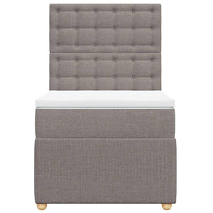 Κρεβάτι Boxspring με Στρώμα Taupe 90x200 εκ. Υφασμάτινο - Pakobazaar
