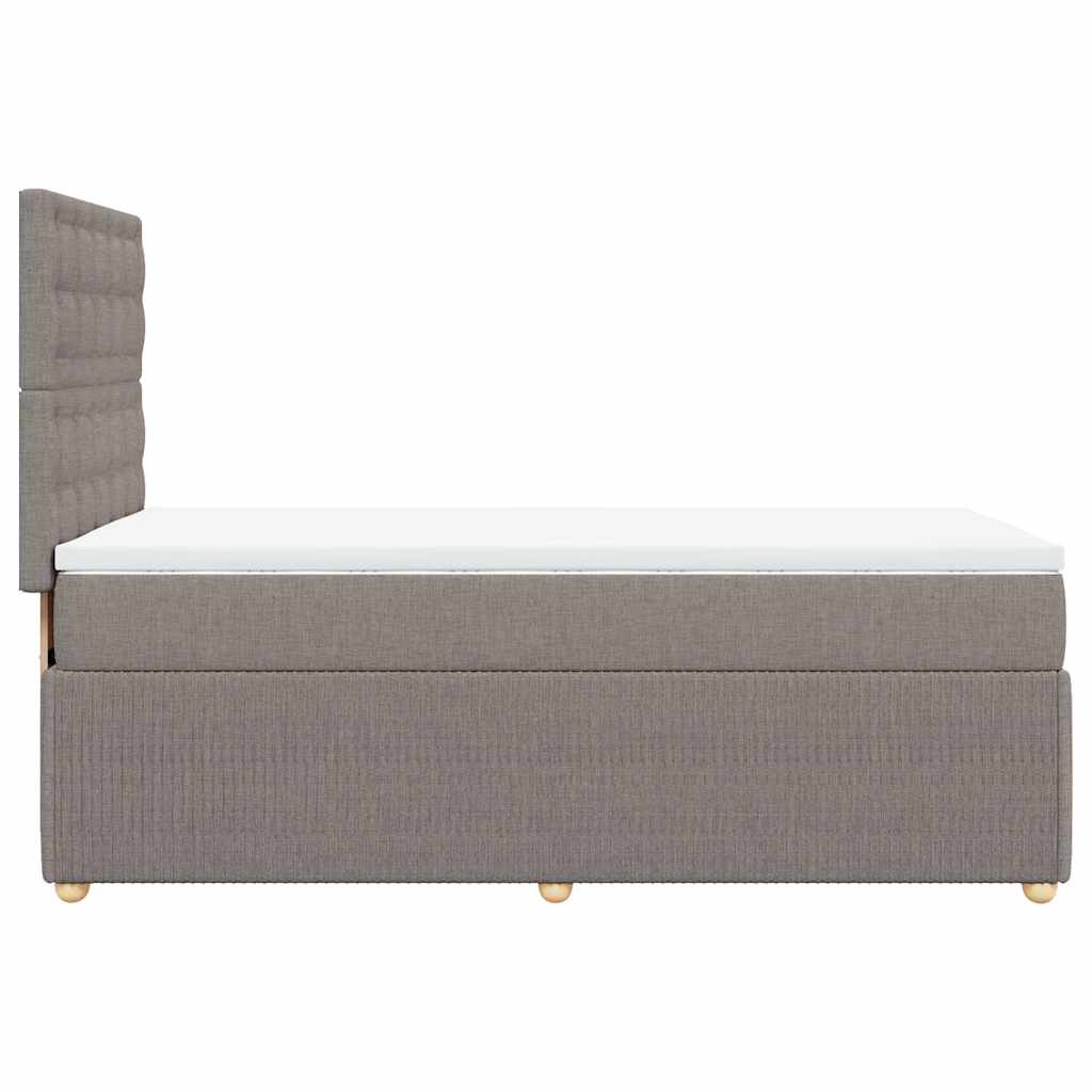 Κρεβάτι Boxspring με Στρώμα Taupe 90x200 εκ. Υφασμάτινο - Pakobazaar