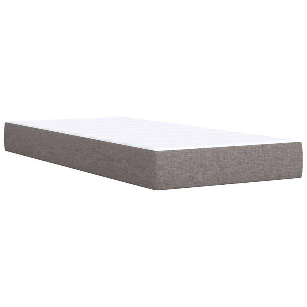 Κρεβάτι Boxspring με Στρώμα Taupe 90x200 εκ. Υφασμάτινο - Pakobazaar
