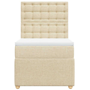 Κρεβάτι Boxspring με Στρώμα Κρεμ 90x200 εκ.Υφασμάτινο