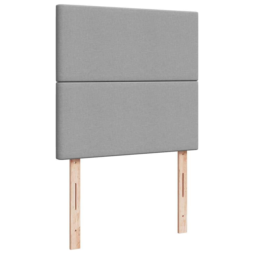 Κρεβάτι Boxspring με Στρώμα Ανοιχτό Γκρι 100x200 εκ. Υφασμάτινο - Pakobazaar