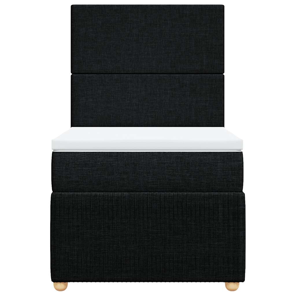 Κρεβάτι Boxspring με Στρώμα Μαύρο 100 x 200 εκ. Υφασμάτινο - Pakobazaar