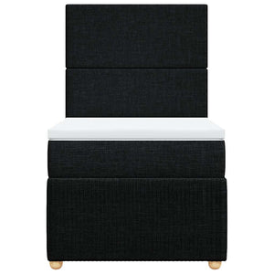 Κρεβάτι Boxspring με Στρώμα Μαύρο 100 x 200 εκ. Υφασμάτινο - Pakobazaar