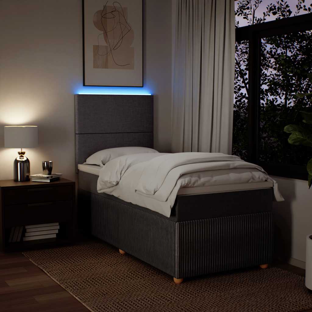 Κρεβάτι Boxspring με Στρώμα Taupe 100 x 200 εκ. Υφασμάτινο - Pakobazaar
