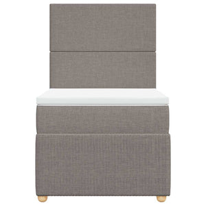 Κρεβάτι Boxspring με Στρώμα Taupe 100 x 200 εκ. Υφασμάτινο - Pakobazaar