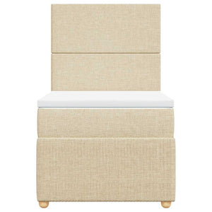 Κρεβάτι Boxspring με Στρώμα Κρεμ 100 x 200 εκ. Υφασμάτινο