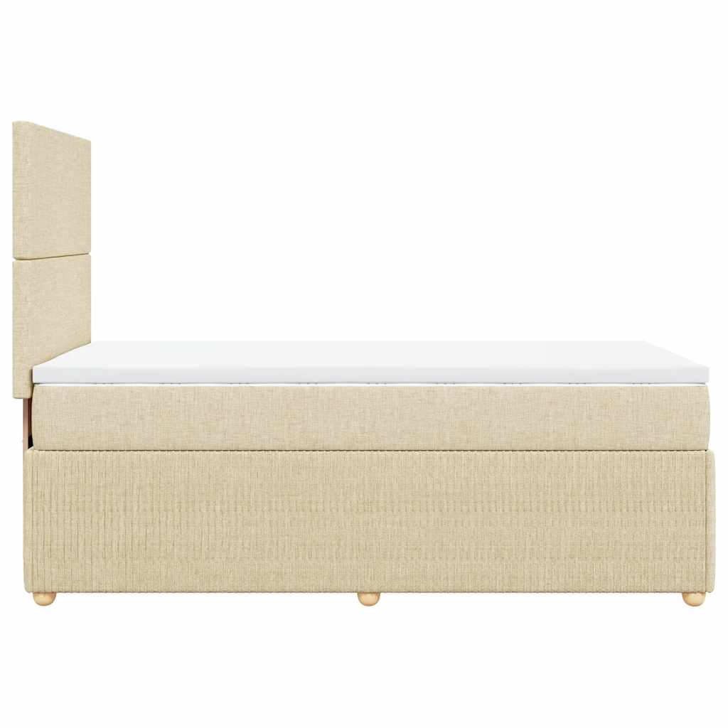 Κρεβάτι Boxspring με Στρώμα Κρεμ 100 x 200 εκ. Υφασμάτινο