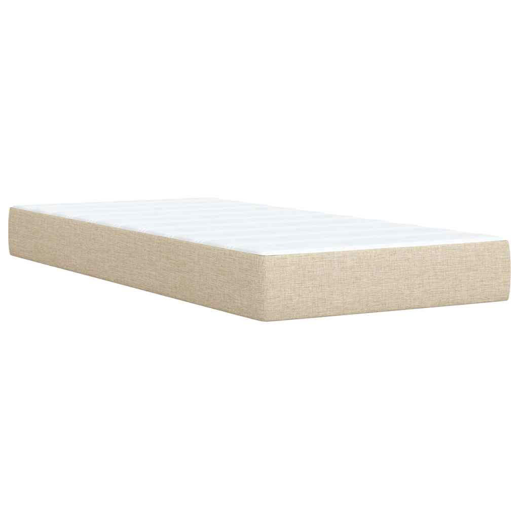 Κρεβάτι Boxspring με Στρώμα Κρεμ 100 x 200 εκ. Υφασμάτινο