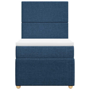 Κρεβάτι Boxspring με Στρώμα Μπλε 100 x 200 εκ. Υφασμάτινο