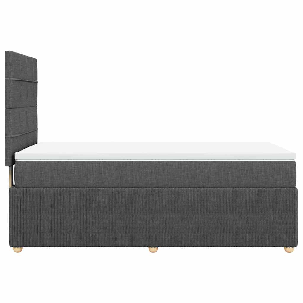 Κρεβάτι Boxspring με Στρώμα Σκούρο Γκρι 100x200 εκ. Υφασμάτινο - Pakobazaar