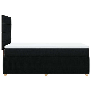 Κρεβάτι Boxspring με Στρώμα Μαύρο 100 x 200 εκ. Υφασμάτινο - Pakobazaar