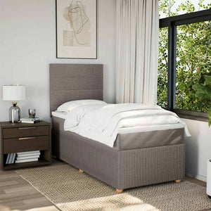 Κρεβάτι Boxspring με Στρώμα Taupe 100 x 200 εκ. Υφασμάτινο - Pakobazaar