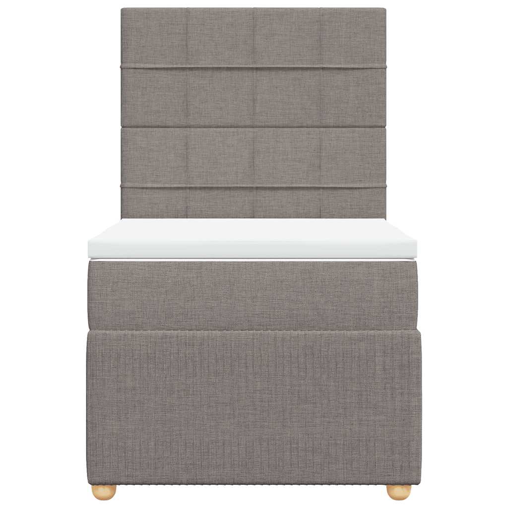 Κρεβάτι Boxspring με Στρώμα Taupe 100 x 200 εκ. Υφασμάτινο - Pakobazaar