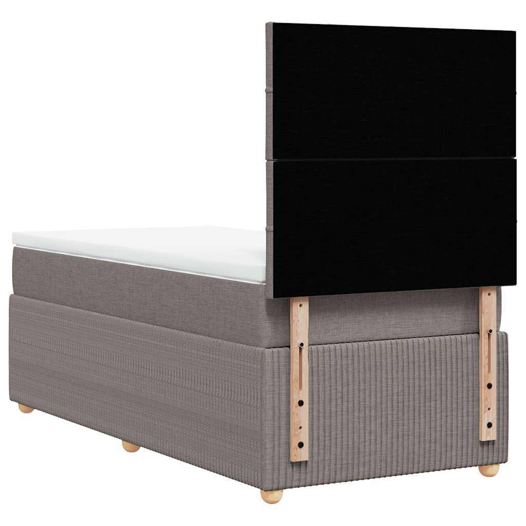 Κρεβάτι Boxspring με Στρώμα Taupe 100 x 200 εκ. Υφασμάτινο - Pakobazaar