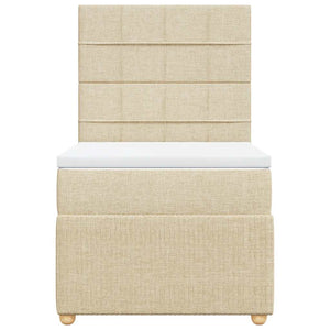 Κρεβάτι Boxspring με Στρώμα Κρεμ 100 x 200 εκ. Υφασμάτινο