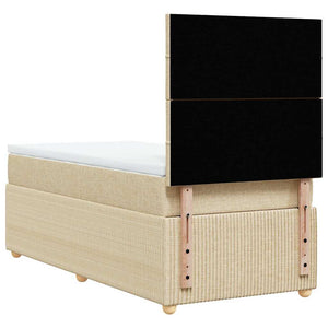 Κρεβάτι Boxspring με Στρώμα Κρεμ 100 x 200 εκ. Υφασμάτινο