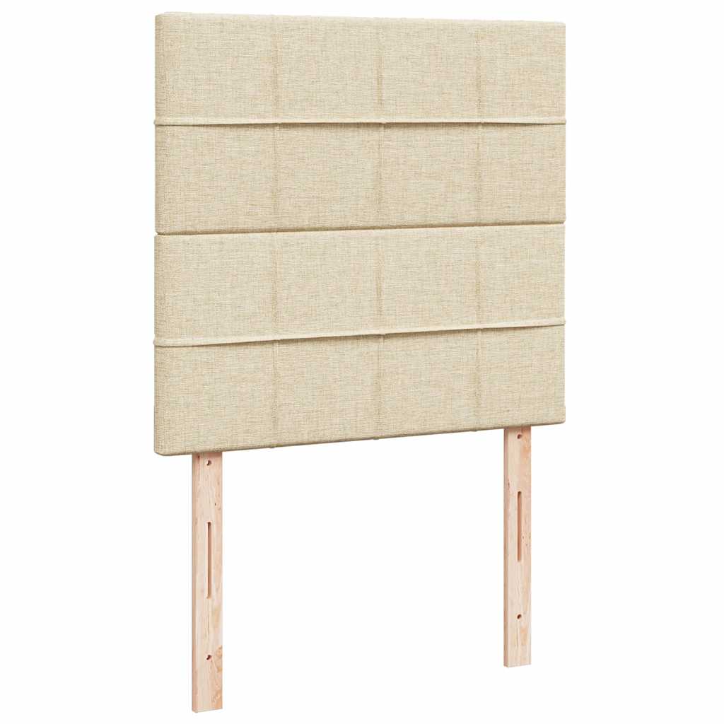 Κρεβάτι Boxspring με Στρώμα Κρεμ 100 x 200 εκ. Υφασμάτινο