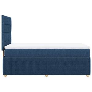 Κρεβάτι Boxspring με Στρώμα Μπλε 100 x 200 εκ. Υφασμάτινο