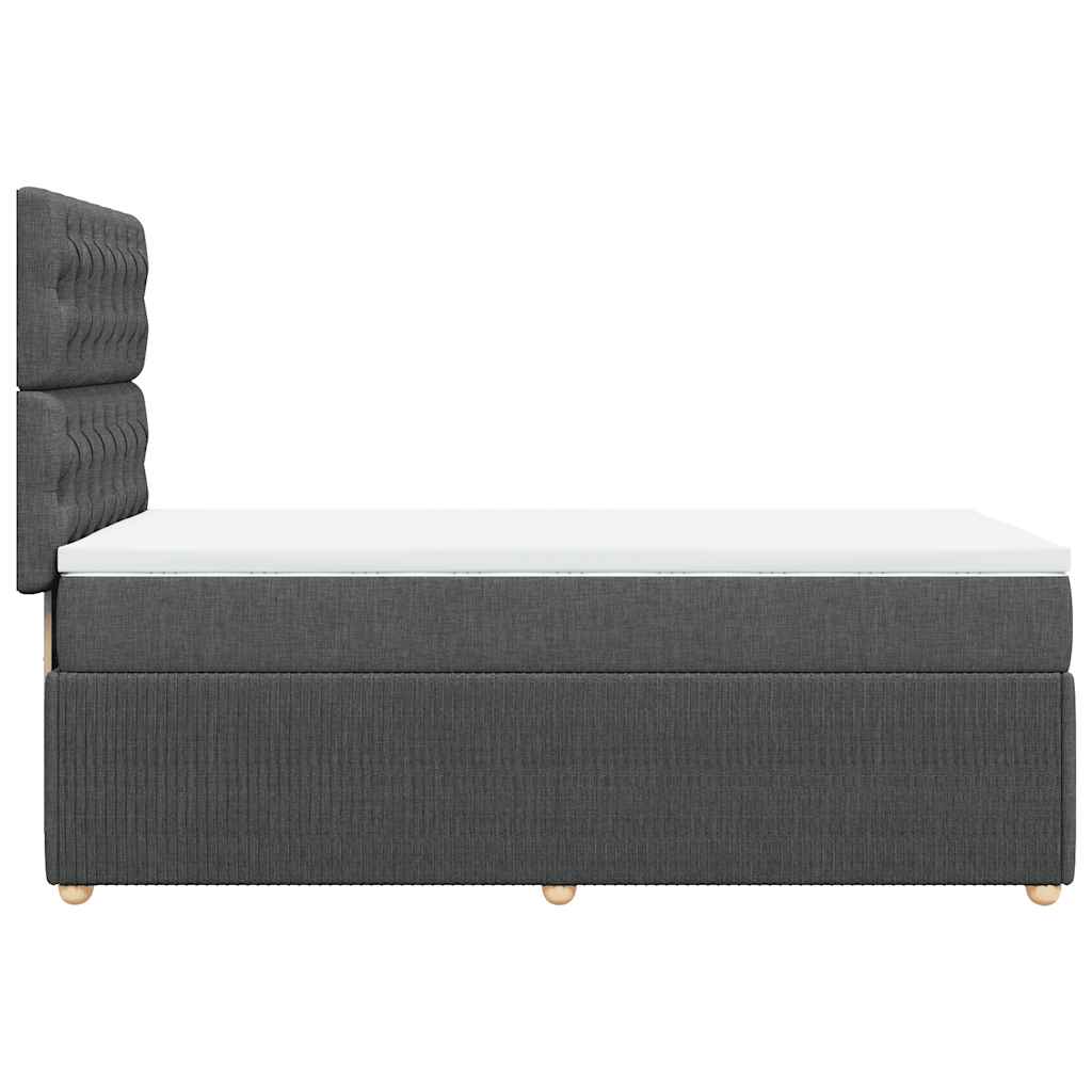 Κρεβάτι Boxspring με Στρώμα Σκούρο Γκρι 100x200 εκ. Υφασμάτινο - Pakobazaar
