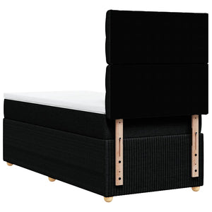 Κρεβάτι Boxspring με Στρώμα Μαύρο 100 x 200 εκ. Υφασμάτινο - Pakobazaar