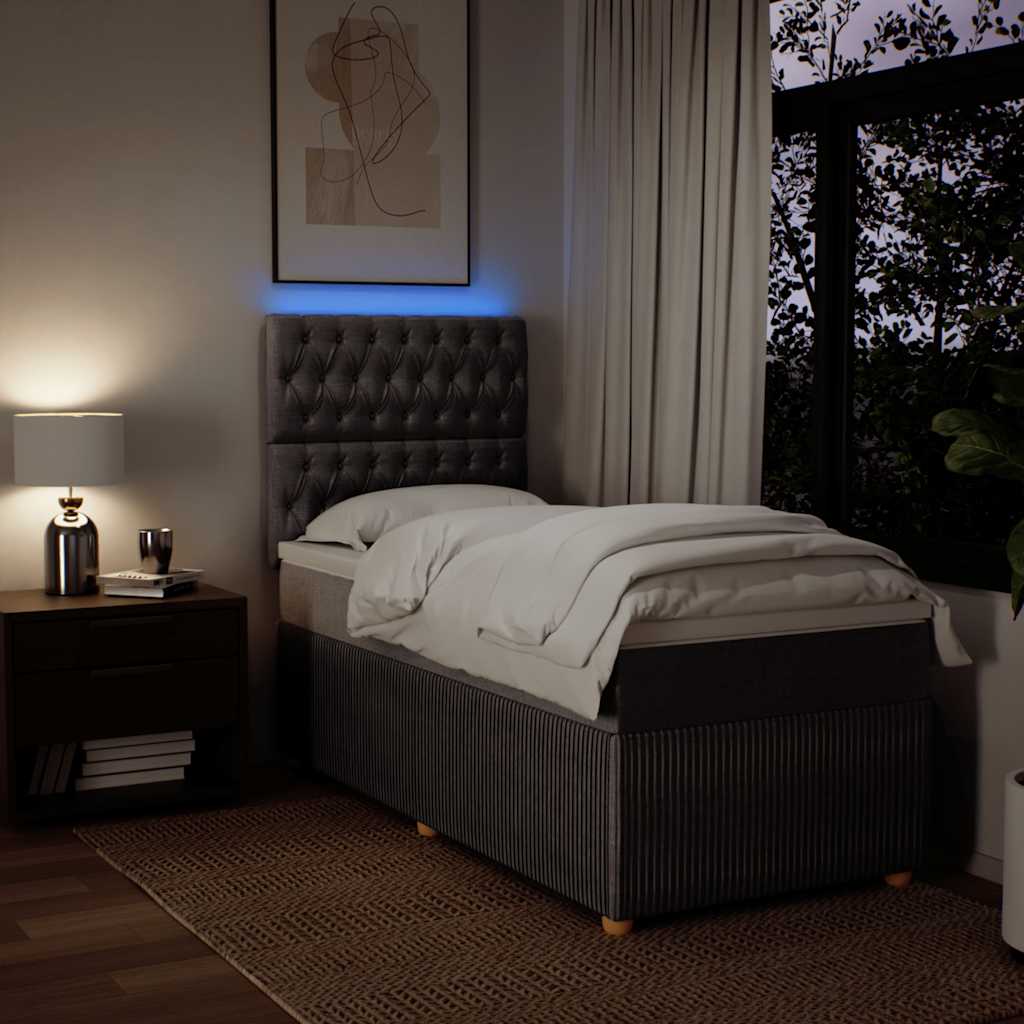Κρεβάτι Boxspring με Στρώμα Taupe 100 x 200 εκ. Υφασμάτινο - Pakobazaar