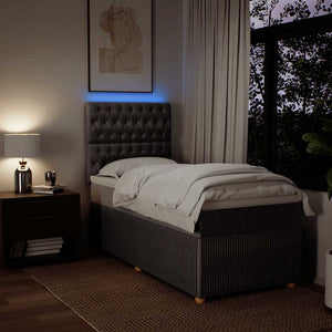 Κρεβάτι Boxspring με Στρώμα Taupe 100 x 200 εκ. Υφασμάτινο - Pakobazaar
