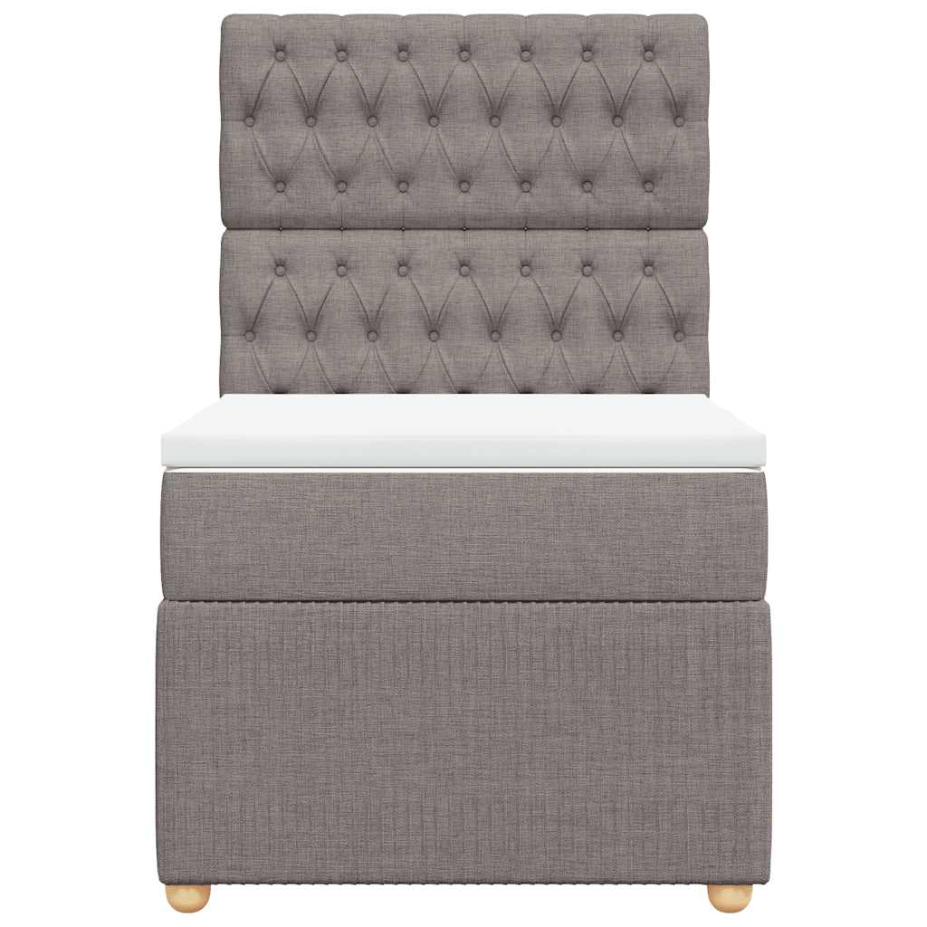Κρεβάτι Boxspring με Στρώμα Taupe 100 x 200 εκ. Υφασμάτινο - Pakobazaar
