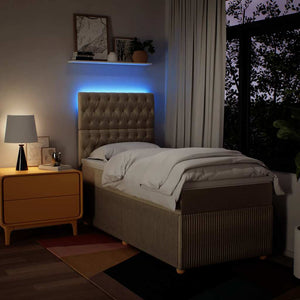 Κρεβάτι Boxspring με Στρώμα Κρεμ 100 x 200 εκ. Υφασμάτινο