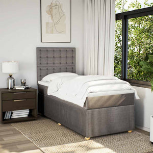 Κρεβάτι Boxspring με Στρώμα Taupe 100 x 200 εκ. Υφασμάτινο - Pakobazaar
