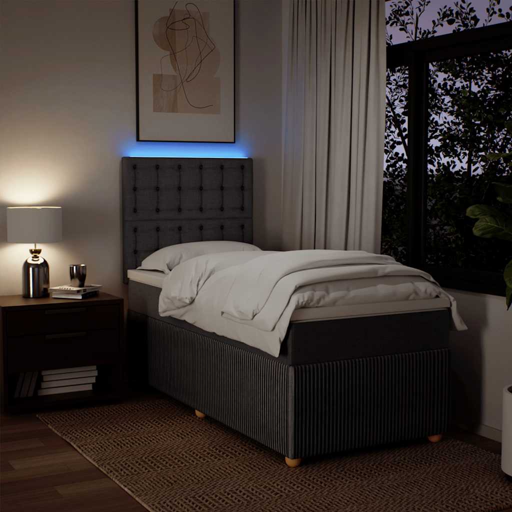 Κρεβάτι Boxspring με Στρώμα Taupe 100 x 200 εκ. Υφασμάτινο - Pakobazaar