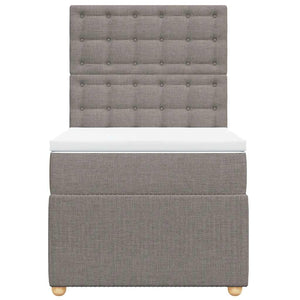 Κρεβάτι Boxspring με Στρώμα Taupe 100 x 200 εκ. Υφασμάτινο - Pakobazaar