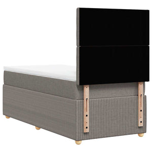 Κρεβάτι Boxspring με Στρώμα Taupe 100 x 200 εκ. Υφασμάτινο - Pakobazaar