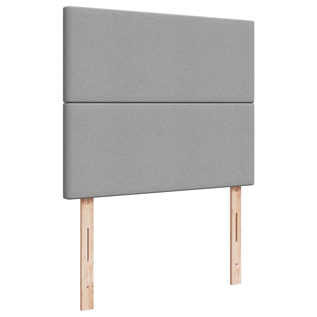 Κρεβάτι Boxspring με Στρώμα Ανοιχτό Γκρι 120x190 εκ. Υφασμάτινο - Pakobazaar