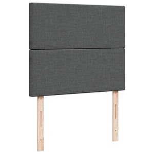 Κρεβάτι Boxspring με Στρώμα Σκούρο Γκρι 120x190 εκ Υφασμάτινο - Pakobazaar