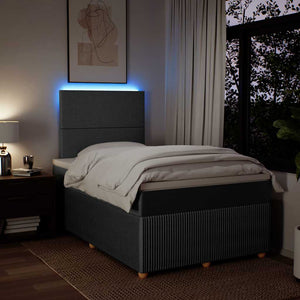 Κρεβάτι Boxspring με Στρώμα Σκούρο Γκρι 120x190 εκ Υφασμάτινο - Pakobazaar