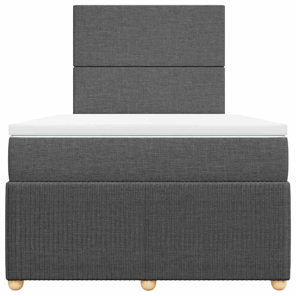 Κρεβάτι Boxspring με Στρώμα Σκούρο Γκρι 120x190 εκ Υφασμάτινο - Pakobazaar