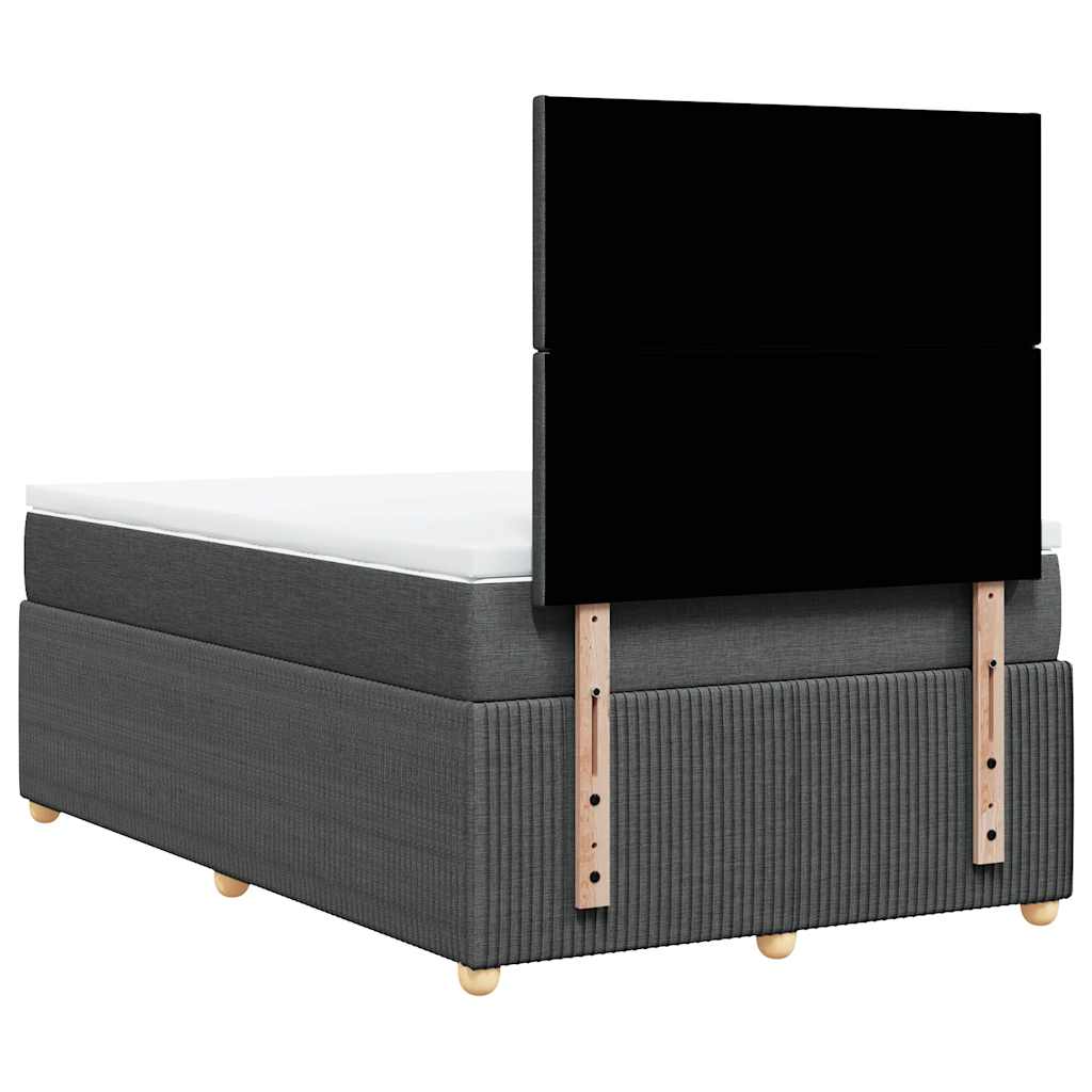 Κρεβάτι Boxspring με Στρώμα Σκούρο Γκρι 120x190 εκ Υφασμάτινο - Pakobazaar
