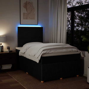 Κρεβάτι Boxspring με Στρώμα Μαύρο 120x190 εκ. Υφασμάτινο - Pakobazaar
