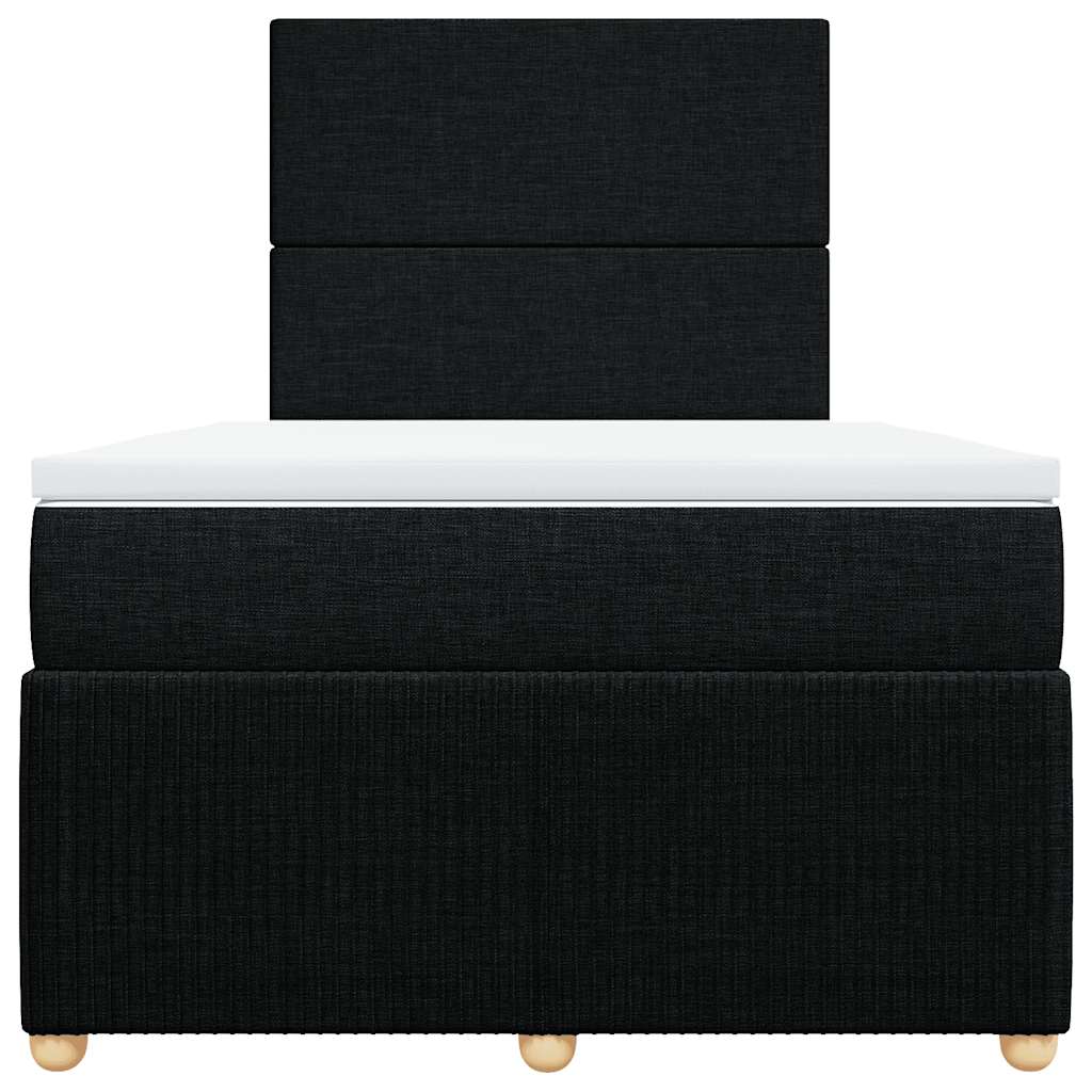 Κρεβάτι Boxspring με Στρώμα Μαύρο 120x190 εκ. Υφασμάτινο - Pakobazaar
