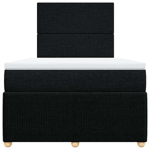Κρεβάτι Boxspring με Στρώμα Μαύρο 120x190 εκ. Υφασμάτινο - Pakobazaar