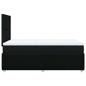 Κρεβάτι Boxspring με Στρώμα Μαύρο 120x190 εκ. Υφασμάτινο - Pakobazaar