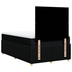 Κρεβάτι Boxspring με Στρώμα Μαύρο 120x190 εκ. Υφασμάτινο - Pakobazaar