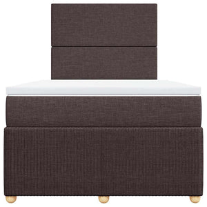 Κρεβάτι Boxspring με Στρώμα Σκούρο Καφέ 120x190 εκ Υφασμάτινο
