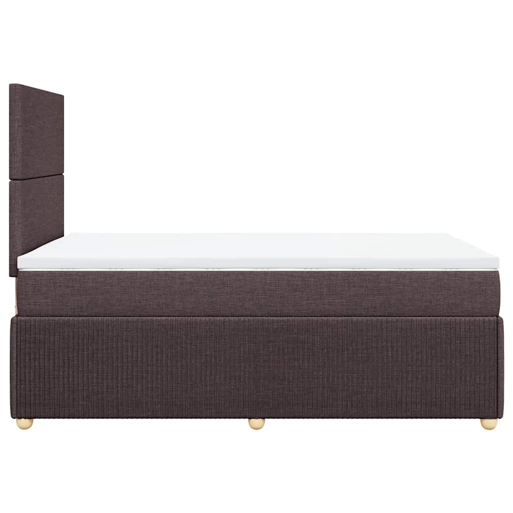 Κρεβάτι Boxspring με Στρώμα Σκούρο Καφέ 120x190 εκ Υφασμάτινο